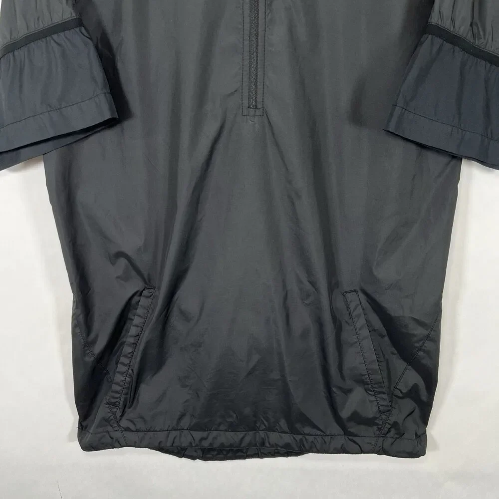Nike Short Sleeve 1/4 Zip Woven Coaches Jacket Mens Size Small Black Windbreaker